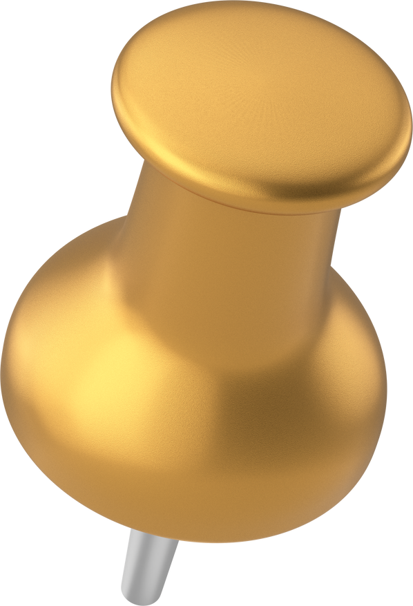 Push pin. Drawing pin. 3D pin.